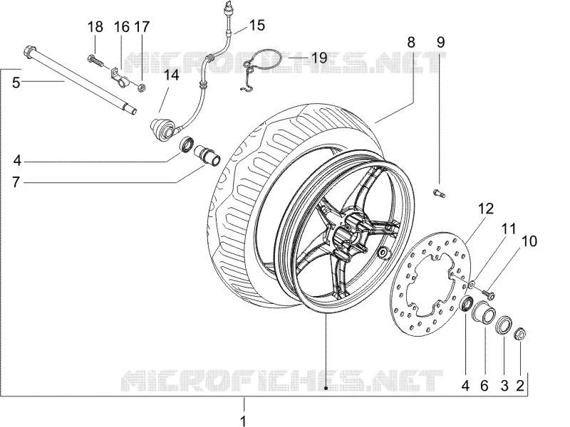 Roue avant GILERA GILERA-SCOOTER 50 RUNNER 2005  Runner SP