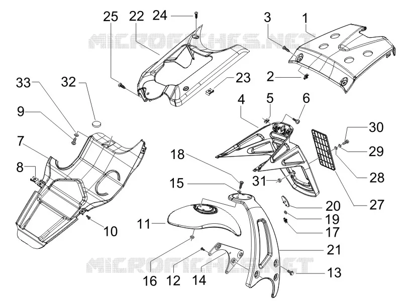 Couvercle arrière - Pare-boue GILERA GILERA-SCOOTER 50 RUNNER 2009  Runner SP