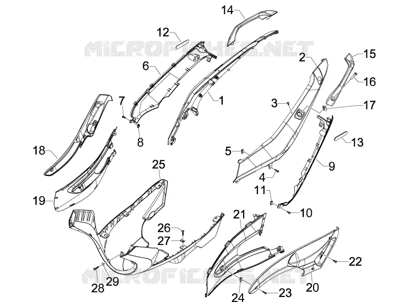 Couvertures laterales - Spoiler GILERA GILERA-SCOOTER 50 RUNNER 2009  Runner SP