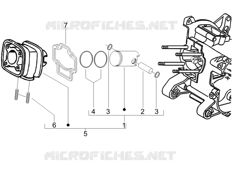 Groupe cylindre-piston-axe GILERA GILERA-SCOOTER 50 RUNNER 2008  Runner SP