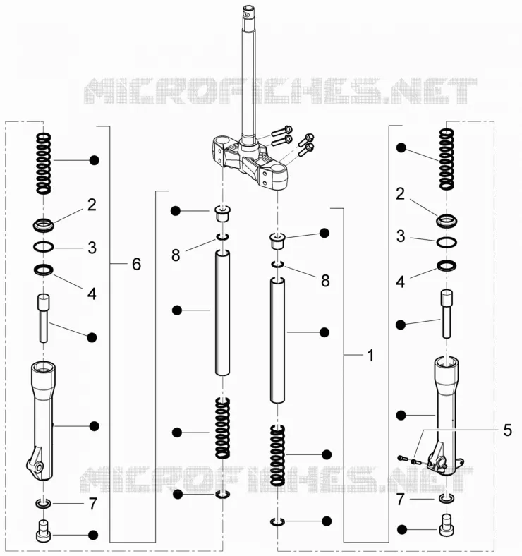 Composants de la fourche (Escorts) GILERA GILERA-SCOOTER 50 RUNNER 2010  Runner SP