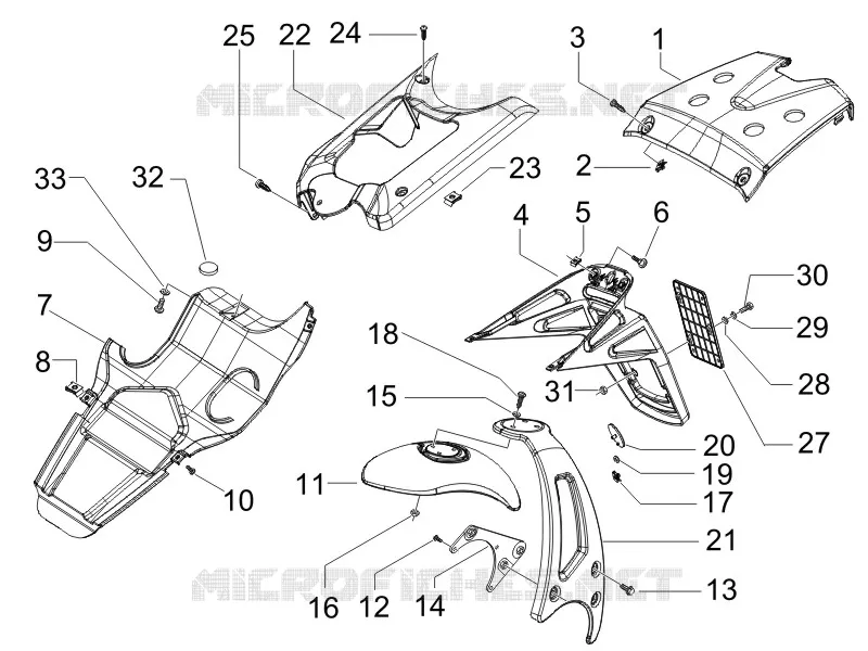 Couvercle arrière - Pare-boue GILERA GILERA-SCOOTER 50 RUNNER 2014  Runner SP