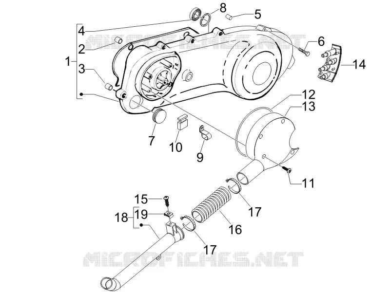 Couvercle carter - Refoidissement carter GILERA GILERA-SCOOTER 50 RUNNER 2016  Runner SP