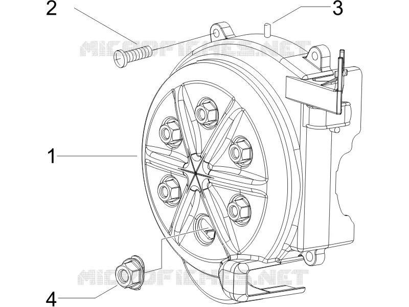 Couvercle volant magnetique - Filtre à huile GILERA GILERA-SCOOTER 50 RUNNER 2010  Runner SP