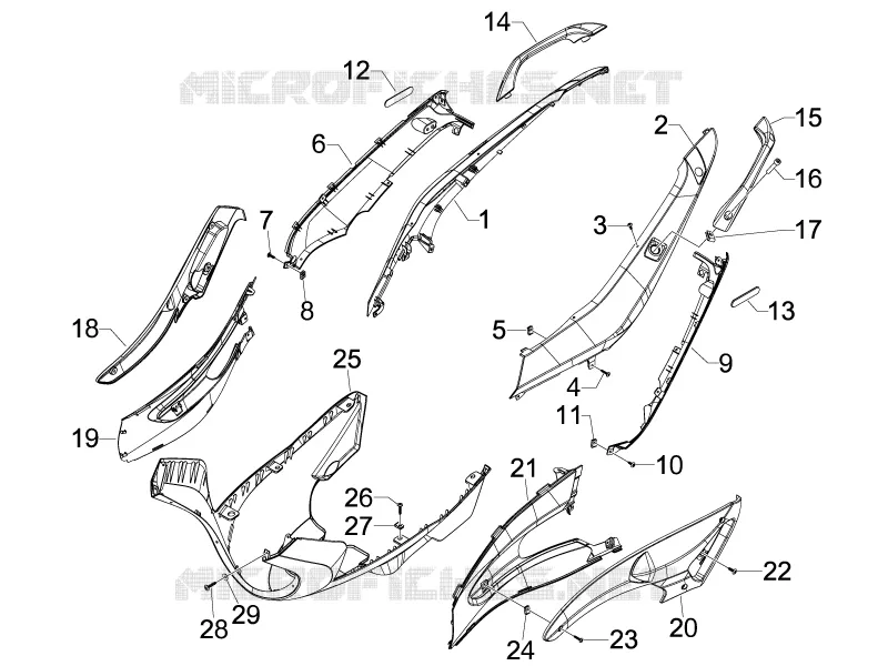 Couvertures laterales - Spoiler GILERA GILERA-SCOOTER 50 RUNNER 2012  Runner SP