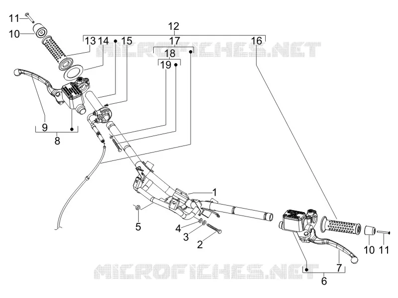 Guidon - Maître cylindre GILERA GILERA-SCOOTER 50 RUNNER 2015  Runner SP