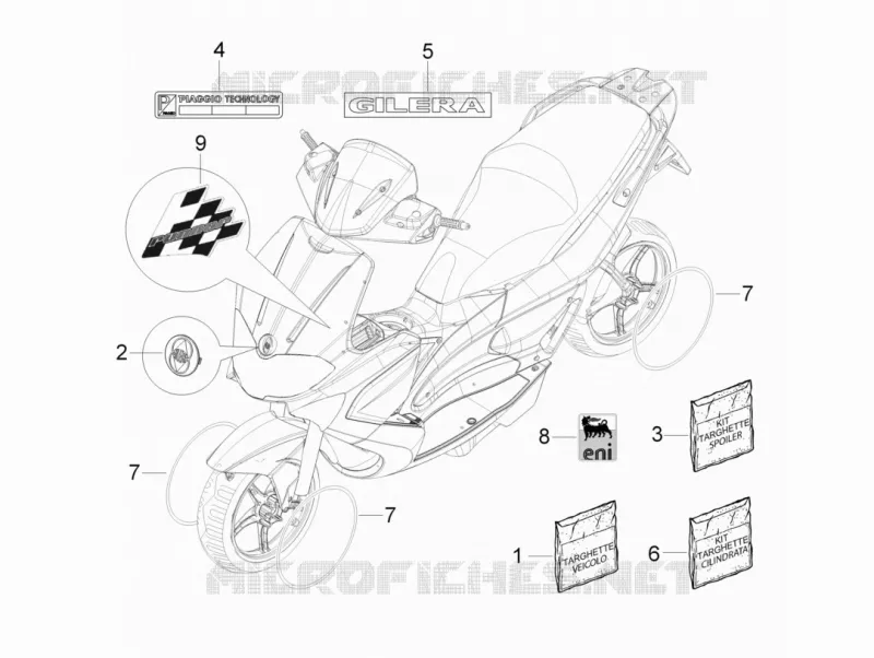 Monogrammes - Decorations GILERA GILERA-SCOOTER 50 RUNNER 2016  Runner SP
