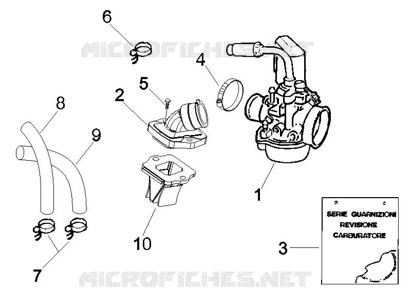 Carburateur complet - Raccord d'admission GILERA GILERA-SCOOTER 50 RUNNER 2005  Runner SP Race