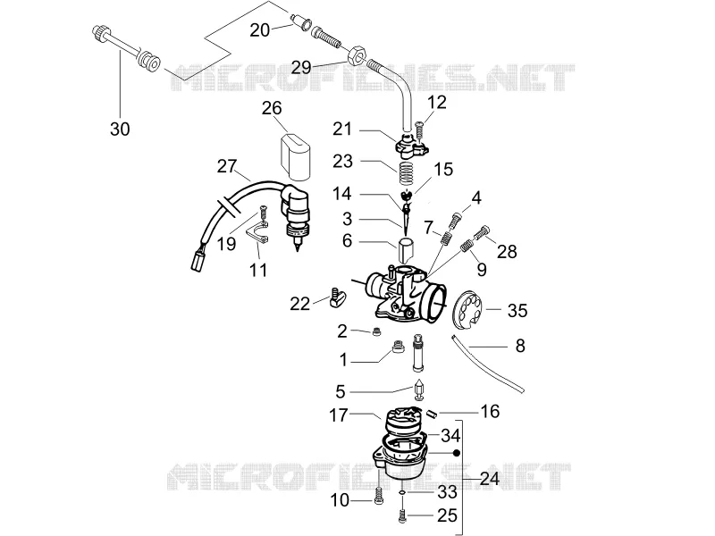 Composants de carburateur GILERA GILERA-SCOOTER 50 STALKER 2008  Stalker