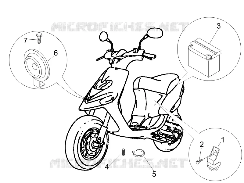 Relais - Batterie - Avertisseur sonore GILERA GILERA-SCOOTER 50 STALKER 2008  Stalker