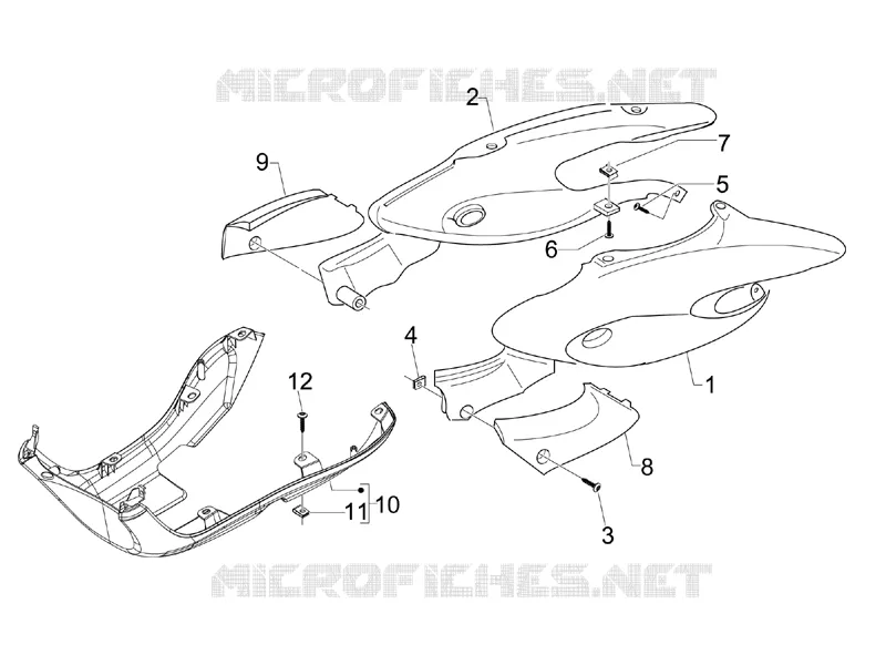 Couvertures laterales - Spoiler GILERA GILERA-SCOOTER 50 STALKER 2008  Stalker
