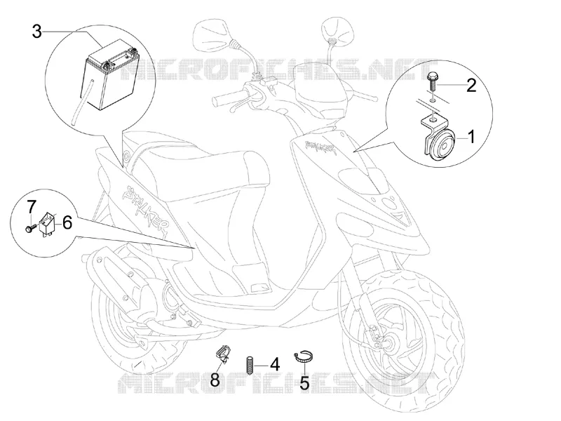 Relais - Batterie - Avertisseur sonore GILERA GILERA-SCOOTER 50 STALKER 2010  Stalker